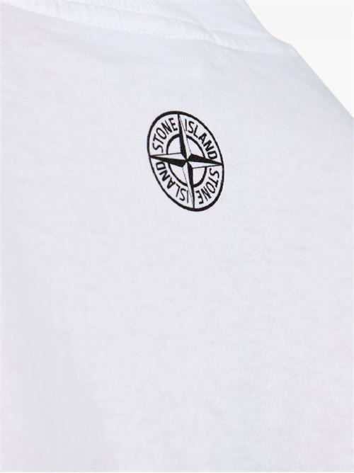 T-shirt bianca con logo Stone Island | 81152NS80V0001